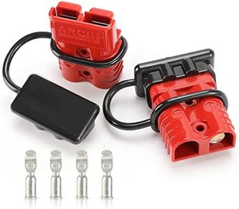 BUNKER INDUST 175A 1/0AWG Battery Quick Connect Wire Harness Plug Kit Battery Cable Quick Connect Disconnect Plug for Winch Auto Car Trailer Driver Electrical Devices,2 Pcs,Red