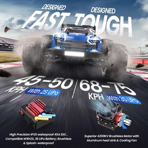 DEERC 1:16 Brushless RC Truck – High-Speed Remote Control Car