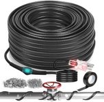 3FT-160FT Heat Tape for Water Pipes, -40°F Deicing Pipe Heat Tape,Thermostat Wire,Heating Cable Pipe Heating Cable,Heat Tape with Thermostat,Gutter Heat Cable,Water Heater 120V 8W/ft (100FT)