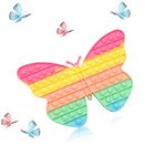 GLLBTPT Jumbo Size Butterfly Fidget Toy, Giant Rainbow Silicone Sensory Toy for Kid Children and Adult Decompression and Emotion Anxiety Relief Tool