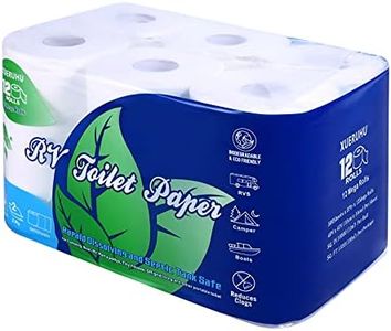 RV Toilet Paper Quick Dissolve 2 Ply Septic Safe, Biodegradable, 500-Sheet 12 Mega Rolls Camping Toilet Paper For RVs, Boats, Marine And Campers Rapid Dissolving Toilet Tissue Soft Yet Strong (black)