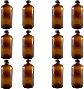 GSC International 408-6-DZ: Bottle, Amber Glass, Round, 32oz capacity, w/C