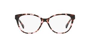 Ralph by Ralph Lauren Women's RA7103 Prescription Eyewear Frames, Shiny Pink Tortoise/Demo Lens, 52 mm