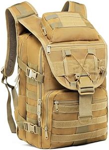 35L Military Tactical Backpack Hiking Waterproof Backpack Large Military Pack 3 Day Assault Pack Molle Bag Rucksack(Khaki)