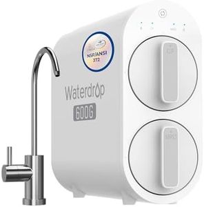 Waterdrop G2P600 Reverse Osmosis System, 600 GPD Reverse Osmosis Water Filter, 7 Stage Tankless RO Water Filter System, Under Sink RO System, 2:1 Pure to Drain, Reduce PFAS, FCC Listed, USA Tech