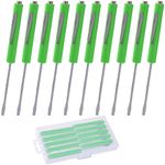 TRIMOU PKT Pocket Screwdriver with Magnet 10PCS Mini Magnetic Pocket Flathead Screwdriver with Clips –Slotted Screwdriver Set for Automotive Technicians, Mechanicians, Electricians – Green