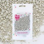 Silver Pearl Sprinkles By Baked With Love | 75g | Silver Sugar Cake Sprinkles, Edible Cake Decorations, Sugar Balls For Cupcakes