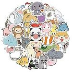 Dishaur 50PCS Cute Animal Water Bottle Stickers for Kids, Vinyl Waterproof Hydroflask Skateboard Phone Laptop Stickers