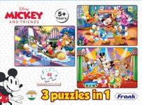 Frank Disney Mickey Mouse & Friends (48 Pieces) 3 in 1 Jigsaw Puzzle for Kids Above 5+ Years - Fun & Challenging Brain Booster Games - for Focus and Memory - 11303