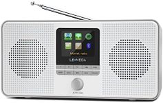 LEMEGA IR4S Stereo WIFI Internet Radio,Portable DAB/DAB+/FM Digital Radio,Spotify Connect,Bluetooth Speaker,Dual Alarms Clock,60 Presets,Headphone-Output,Batteries or Mains Powered - Grey