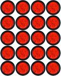 Astra Depot 20PCS 4" Round RED LED 