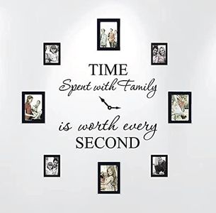 Innovative Stencils 1249 Black Time Spent with Family is Worth Every Second Home Wall Decal Sticker Clock