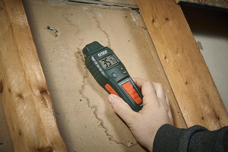 Extech MO55 Pin/Pinless Moisture Meter – Green, Dual Sensor