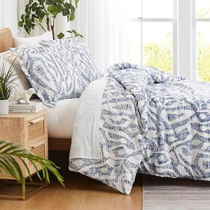Southshore Fine Living, Inc. Oversized California King Duvet Cover Set Soft Premium Geometric Print Duvet Comforter Cover with Zipper Closure, Includes 1 King Duvet and 2 Matching Shams, Khari Blue