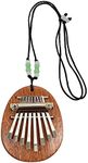 Ainkou 8 Keys Portable Mini Kalimba Finger Thumb Piano Marimba Musical Handmade Instruments Solid Wood with Lanyard