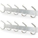 Homephix Coat Hooks Wall Mounted - Heavy Duty Coat Rack (2 Pack) - Stainless Steel Coat Hooks for Wall - Rust Resistant and Multipurpose Coat Hangers Wall Mounted for Hanging Clothes, Hats and Towels