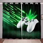 Loussiesd Gamers Windows Drapes for Youth Man Teens Modern Gamer Window Curtains for Bedroom Living Room Decor Galaxy Video Game Curtains Novelty Gaming Action Buttons Window Treatments,W66*L72