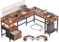 Furologee 66” L Shaped Desk with Po