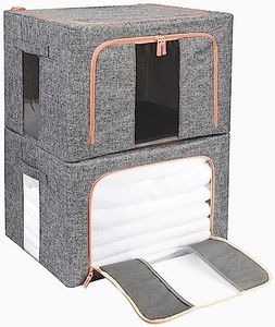 Belle Vous 2 Pezzi Scatole Armadio Pieghevoli con Telaio in Acciaio - Contenitori Vestiti Armadi con Finestre Trasparenti e Maniglie Rinforzate - Organizer Vestiti/Biancheria, Lenzuola, Coperte, Altro