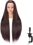 Brown Hair Styling Training Head,Synthetic Fiber Mannequin Head Hairdresser Training Head Cosmetology Doll Head hair 30 inch long Mannequin Head