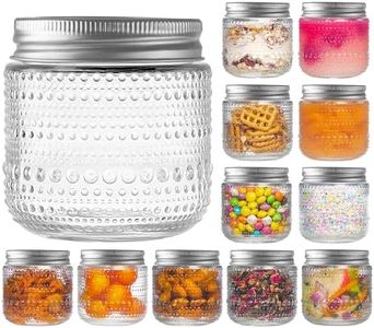 WACOI Mason Jars 8 Oz with Lids 12 Packs, Vintage Half Pint Small Glass Canning Jars with Silver Metal Lids for Storing, Pickling, Honey, Jam, Home Decor, Candle and DIY Crafts