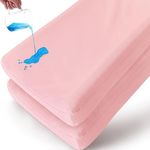 Biloban Changing Pad Cover 2 Pack Diaper, Waterproof Change Pad Cover Set Ultra Soft for Baby Newborn Infant, Pink