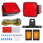 LiLoom 12V LED Submersible Trailer Light Kit - Super Bright Boat Trailer Lights for Camper, Truck, RV, Marine, Snowmobile Under 80 Inch- Utility Brake Stop Turn Tail Lights - IP68 Waterproof