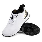 Tommaso Capri Walkable Indoor Cycling Shoes Women Spin Shoes Women Indoor Cycling SPD Shoes SPD Clips Womens Cycle Shoes Cycling Sneakers Cycling Tennis Shoes SPD Cycling Shoes Shoes Women, White/Leopard - Spd, 7.5