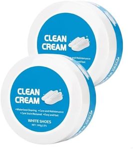 Morekfly White Shoe Cleaner Cream, Multipurpose No-Wash Solid Comes with Sponge, Cleaning Cream White Shoe Cleaner for Leather (3pcs)