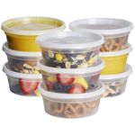 [48 Sets - 8 oz.] Deli Disposable Food Storage Containers with Airtight Lids - Slime Containers