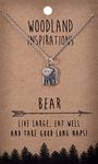 Shag Wear Woodland Nature Inspirations Quote Necklace (Bear Pendant)