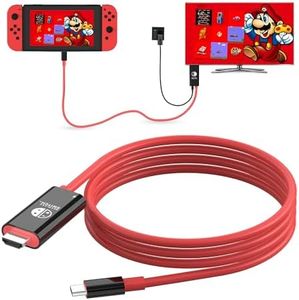 Boreguse USB C to HDMI Adapter Cable for Nintendo Switch Dock,6FT/1.8M Switch Docking Station for TV with 4K Switch Dock HDMI Cable, 100W Switch Charging Dock- Black with Red