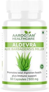 AAROGYAM HEALTHCARE Aloevera Capsules for Healthy Skin & Hair, Improves Digestion, Strengthens Immunity | Natural Extract of Aloe Vera for Men & Women - (60 Capsules)