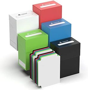 Rayvol 5 Card Deck Box with 2 Dividers/Box - Set of 5 Card Boxes for TCG (Blue, Red, Green, Black, White)