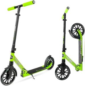 Folding Kick Scooter with Suspension for Adults and Teens – Adjustable Handlebar – Big 200mm Wheels – Lightweight Frame – 250lbs Capacity – Madd Gear Metro Cruise 250