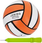 JSNING Orange Volleyball,Volleyball Soft Touch,Volley lite for Outdoor Indoor Beach Game,Official Size 5 Volleyball,Classical Minimalist Design