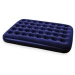 DennyShop Double Flocked Inflatable Vinyl Coil Beam Air Bed Camping Relax Mattress (Double Flocked)