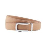 HALDEN Men's Micro Fiber Suede Light Camel Belt,Quality leather, Free size, Fits up to 44 inches waist, Ratchet straps, unique magnetic buckle, Autolock belt, Silver glossy Buckle