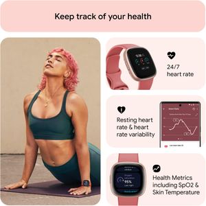 Fitbit Versa 4 Smartwatch – Pink Sand, Fitness & Health Tracker