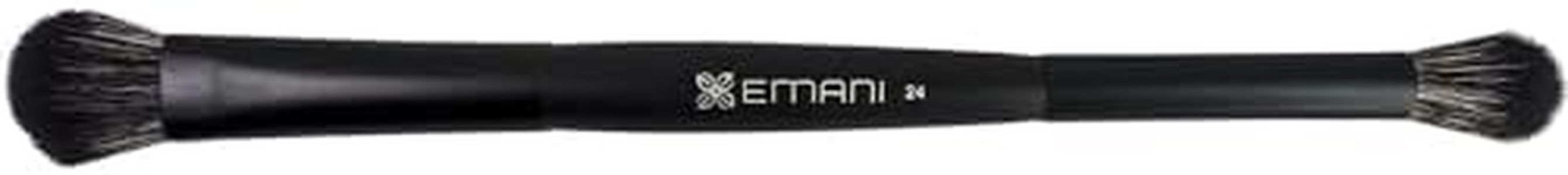 Emani Duo Shadow Blender Brush Double-Ended Makeup Brush - Fiber Bristles, Soft-Beveled Edges - 100% Vegan