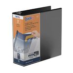 QuickFit View 3 Ring Binder, Angle D-Ring Binder with Clear-View Cover, 3 Inches Wide, Black