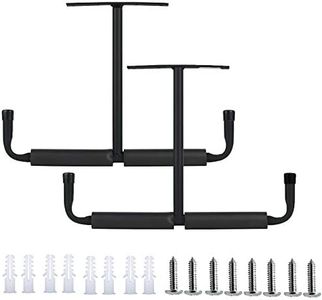 LAJIAOZ 2 Pcs Black Heavy Duty Overhead Garage Storage Hooks Rack Hanger -Ceiling-Mounted Utility Hooks Ladder Hanger Safe Racks for Fishing Rod,Tools,Wood,Ladders,Garden Hoses & Other Bulky Items