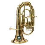 Indian Musical Instrument Euphonium 4 Valve Bb Pitch with Carry Case & Mouthpiece (GOLD)