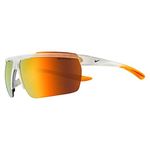 Nike CW4663-913 Windshield Sunglasses Matte Clear Frame Color, Brown With Orange Mirror Lens