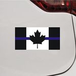 Thin Blue Line Canada Flag Decal Sticker Car Vinyl Reflective Glossy Pick Size (Reflective, 2''(5cm) x 1"(2.5cm))