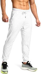 G Gradual Men's Sweatpants with Zipper Pockets Athletic Pants Traning Track Pants Joggers for Men Soccer, Running, Workout(White,XXL)