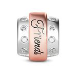 GNOCE Friends Charm Beads 925 Sterling Silver "Sweet Memories with Friends" Charms Fit for Bracelets & Necklaces Jewelry Gift for Women Girls