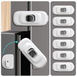 SNOWIE SOFT 6Pcs Fridge Locks Drawer Locker For Kids Child Proof Cabinet Locks Refrigerator Locks Strong Adhesive Backing Child Safety Lock For Drawer, Cabinet, Fridge, Sliding Windows,White