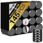 DIYMAG Magnets for Crafts with Adhesive Backing, 0.7'' D x 0.19''H Black Ceramic Magnets, Strong Tiny Magnets for Refrigerator,Craft Magnets for Science Projects & DIY Hobbies(145Pcs)