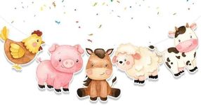 Farm Animals Birthday Banner Barnyard Animals Party Supplies Baby Shower | Birthday Decorations for Farm Animals